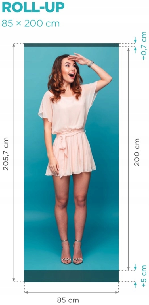 Rollup Roll-up Black 85x200 CZARNA KASETA + WYDRUK JAKOŚĆ 24H Marka inny