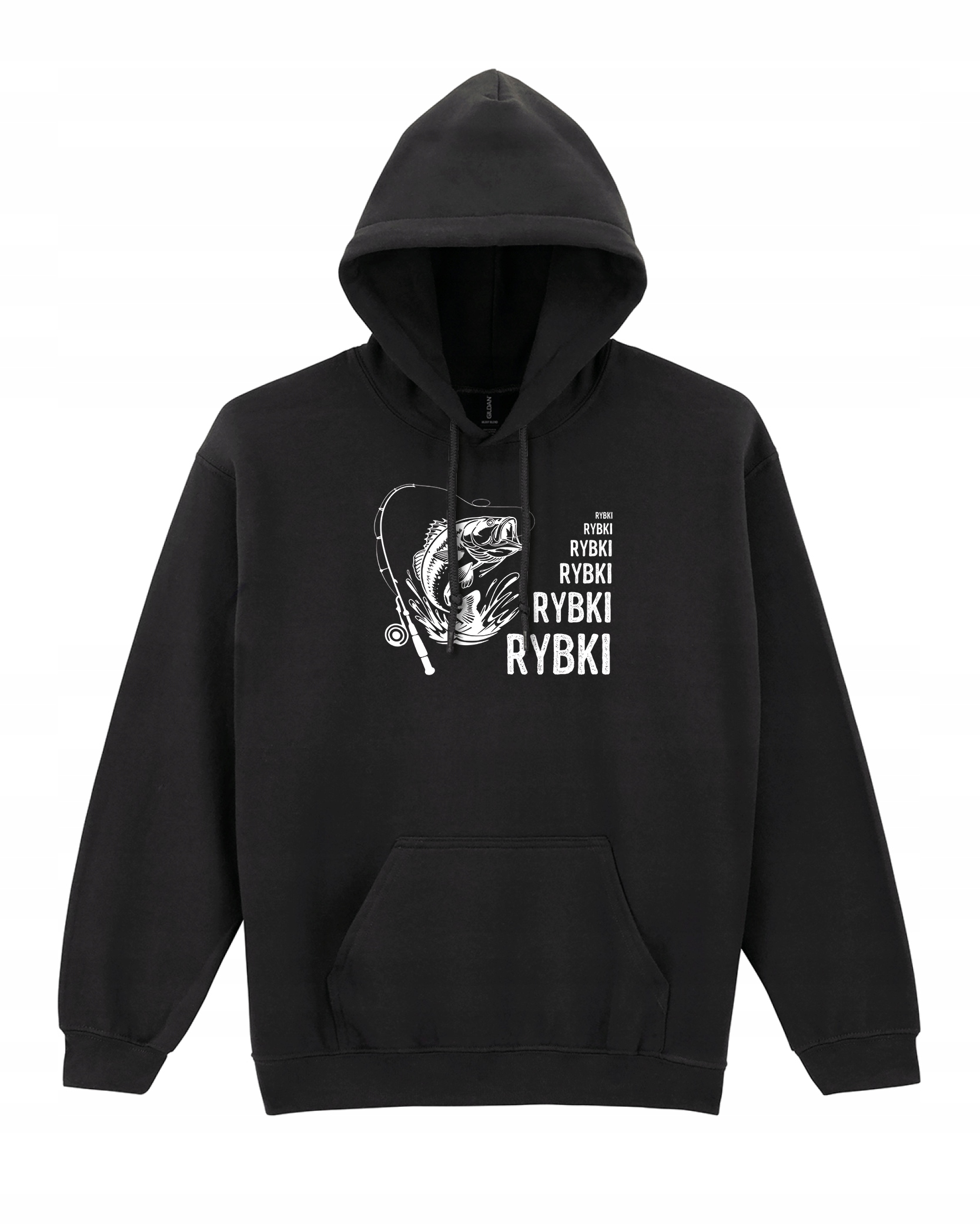 Rybářská Mikina Rybičky pro rybáře, Ryba jako Dárek , Černá XL