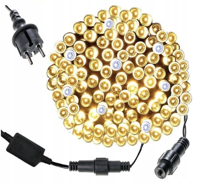 

Lampki Choinkowe 200LED Białe Ciepłe Flash Zimny