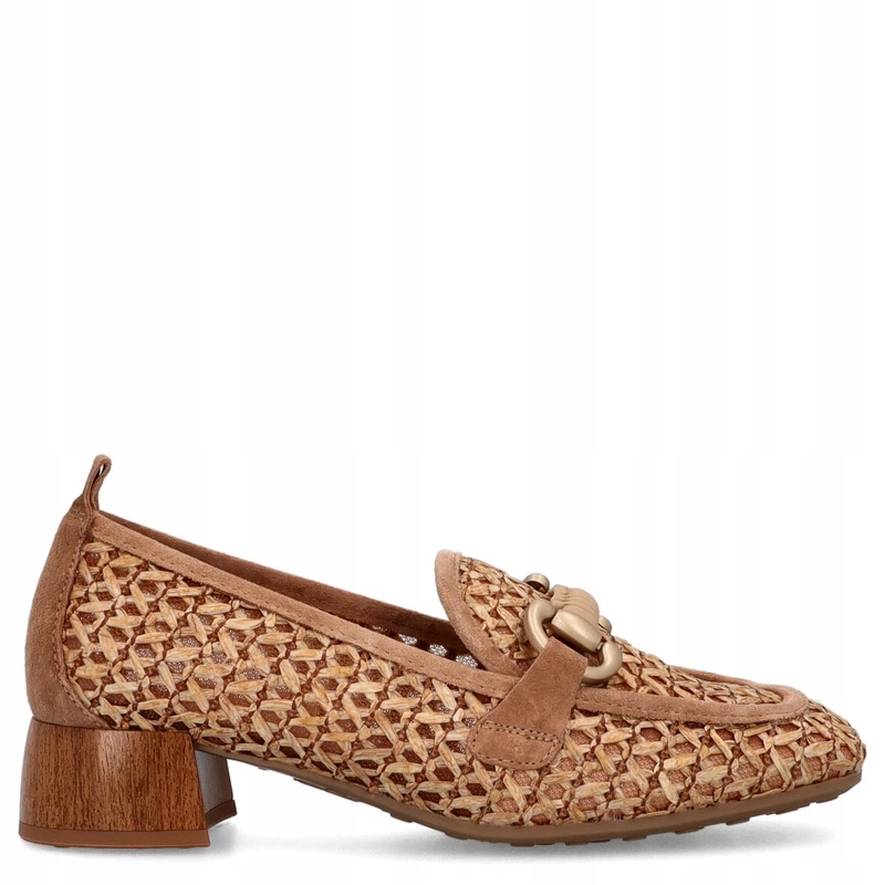 Pletené polobotky na podpatku Hispanitas RHV264828 Karamelové 37