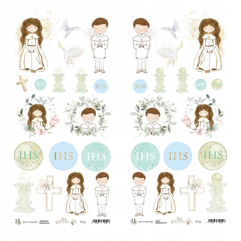 papier scrapbooking Komunia Święta