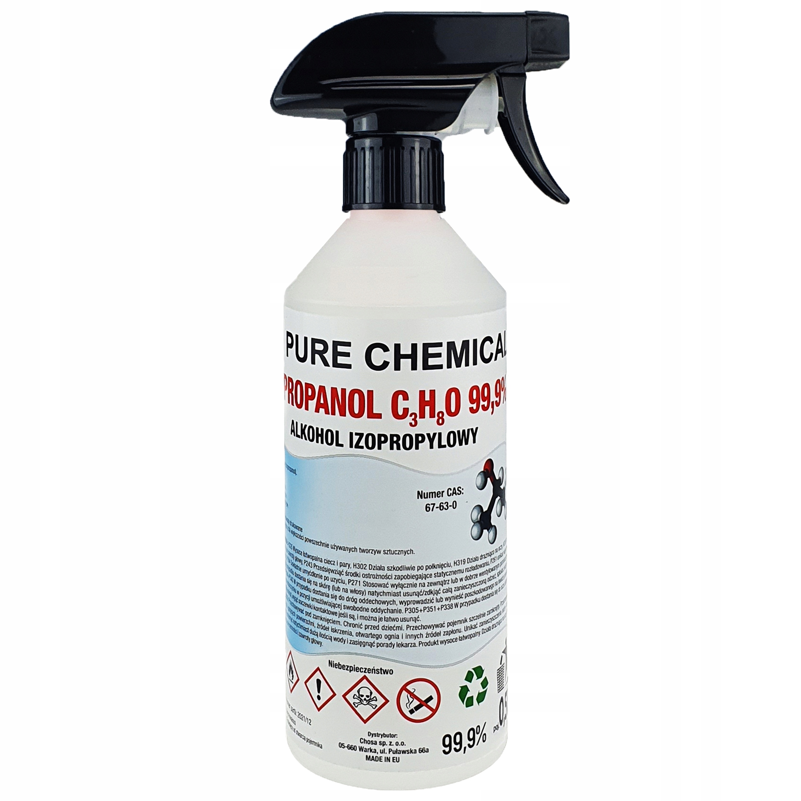 Alkohol izopropylowy Ipa 99,9% 0,5 L do odtłuszczania cleaner Led LCD