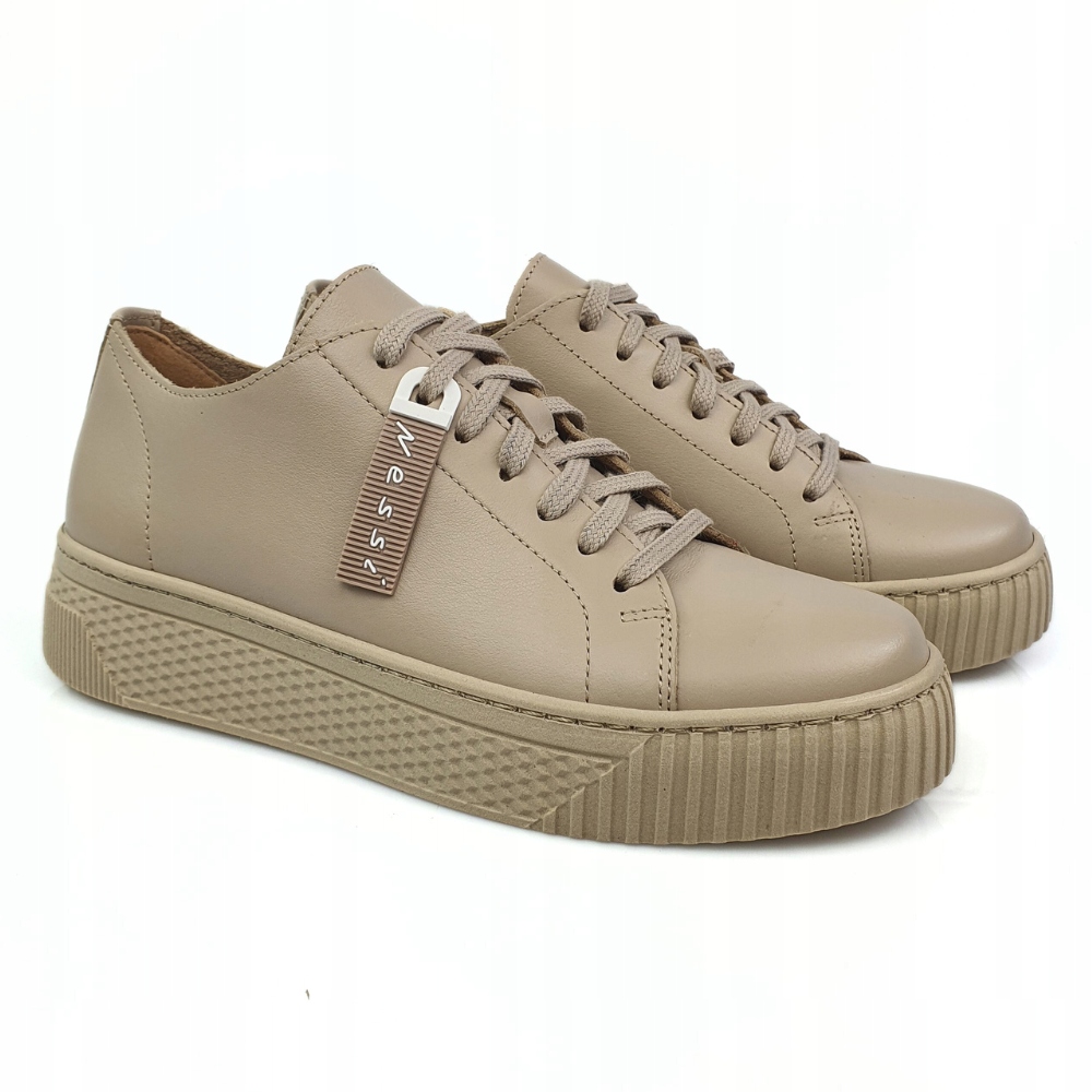 Buty sportowe półbuty beż skóra naturalna Nessi 22162 r. 38