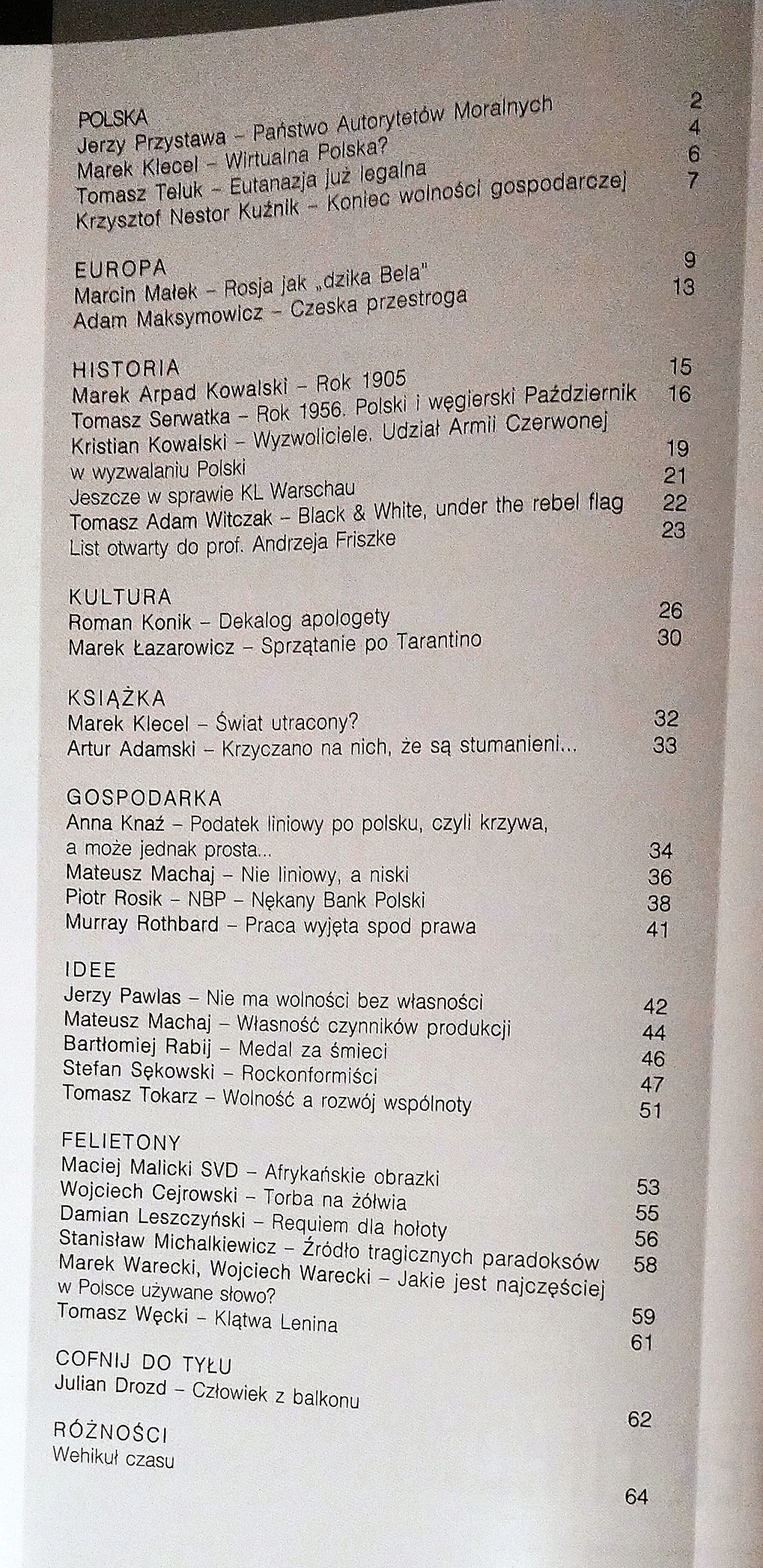 Opcja na Prawo Nr 10/46 / październik 2005 SPK ISSN 16420640