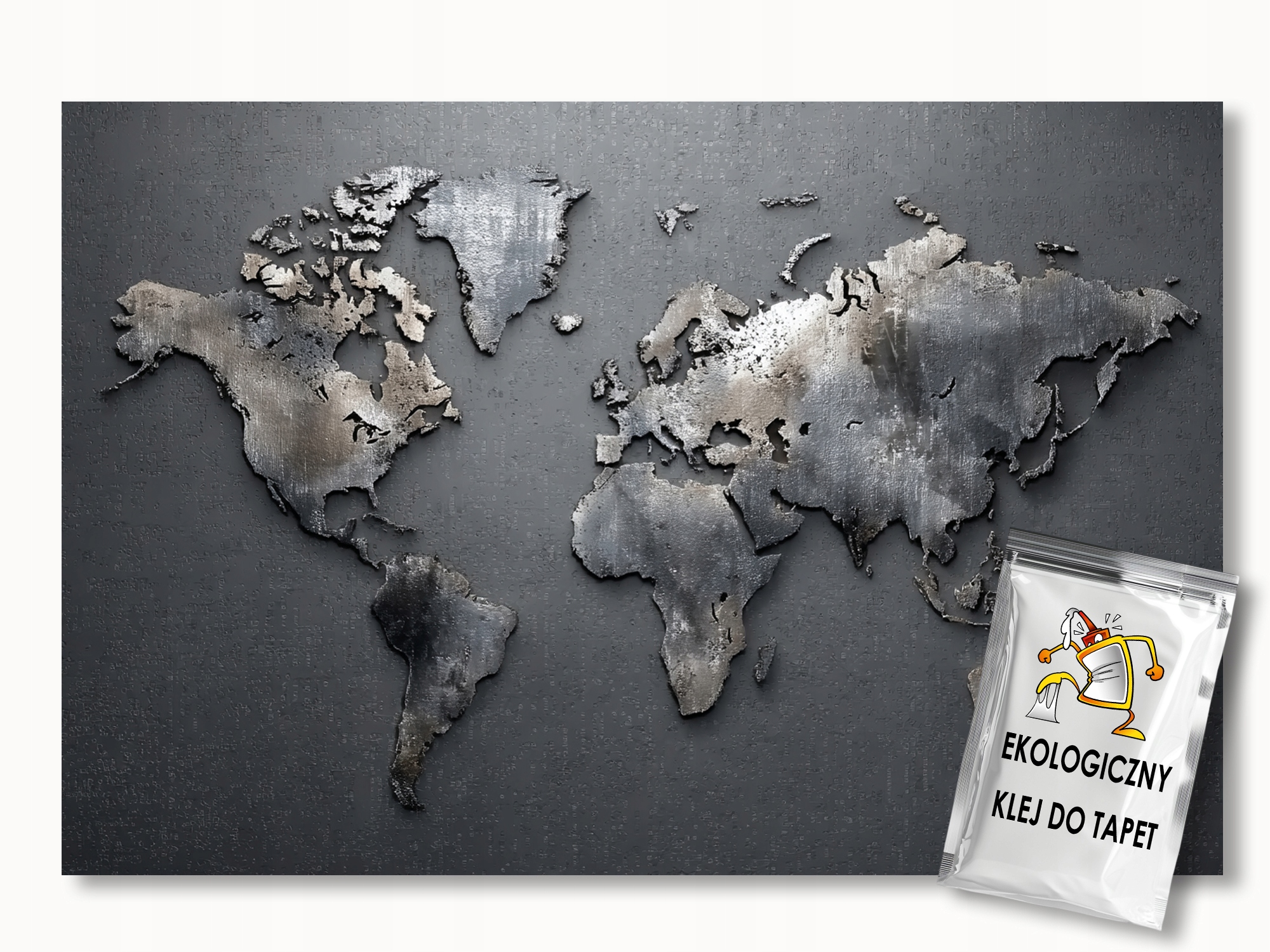 Fototapeta Flizelina Mapa Svět Věda Geografie Kov Plech 200x140 110g