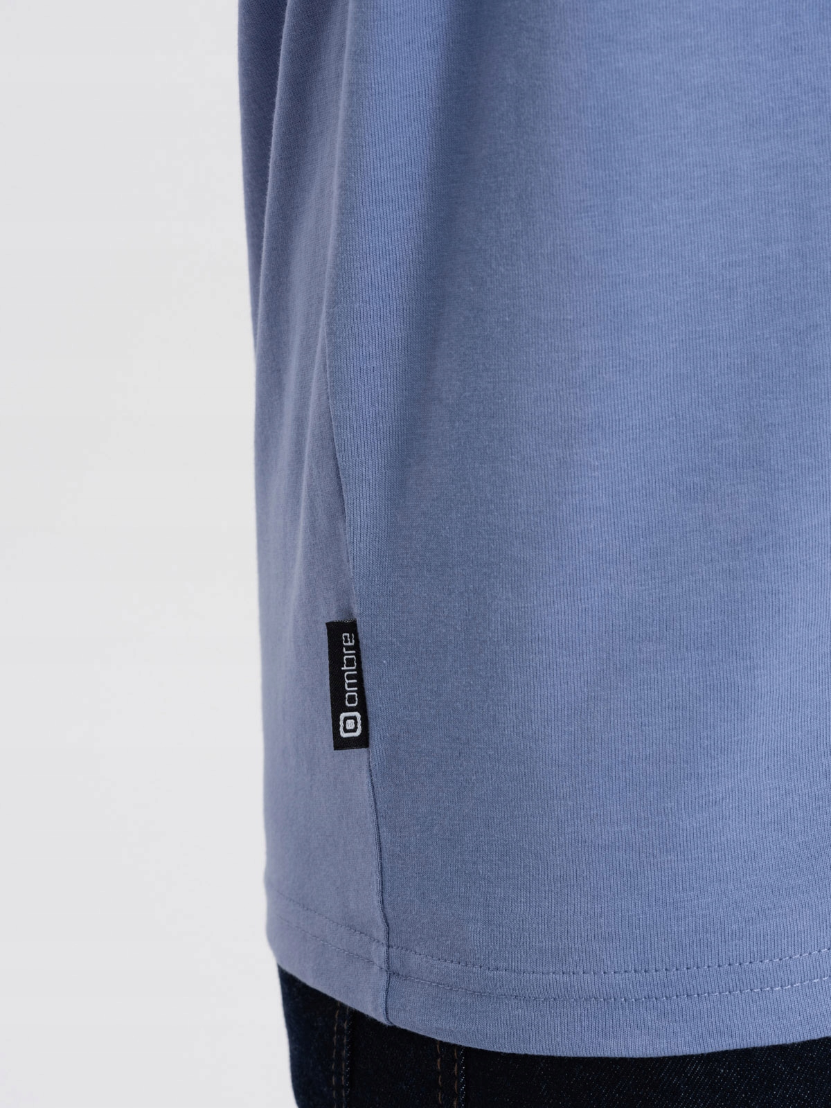 Koszulka męska Longsleeve bez nadruku V-NECK jasnonieb V9 OM-LSBL-0108 M Rozmiar M