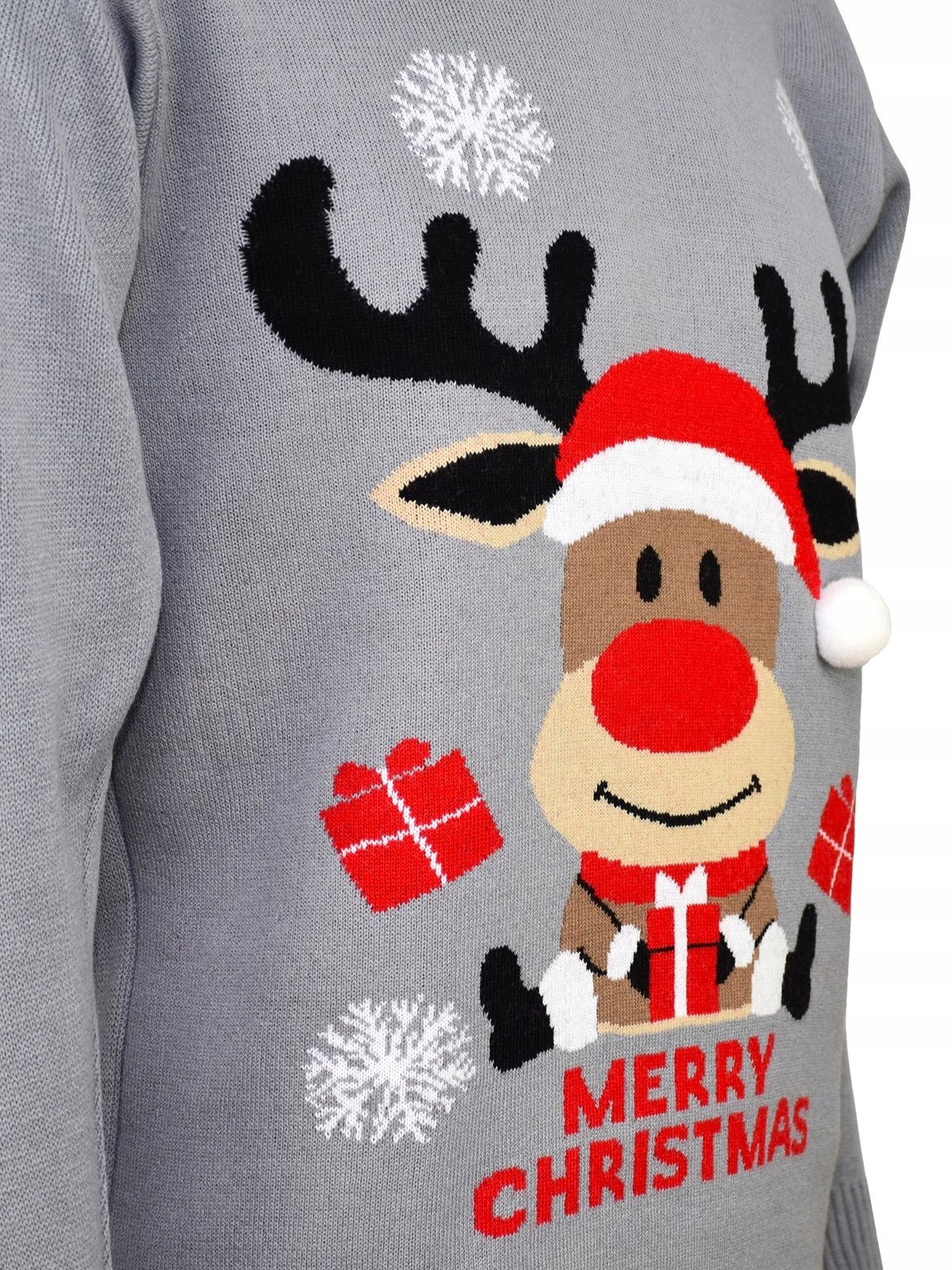 SWIATECZNY SWETER RENIFER PREZENTY SNIEZYNKI SWIATECZNE NA GWIAZDKE XL Rozmiar XL