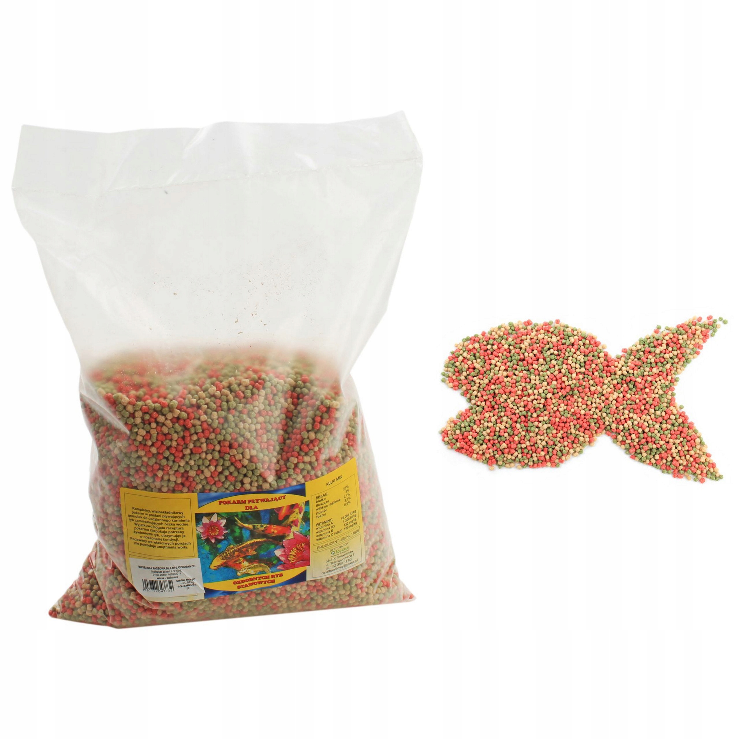 

Pokarm Dla Ryb Stawowych Koi Kulki Mix worek 5L