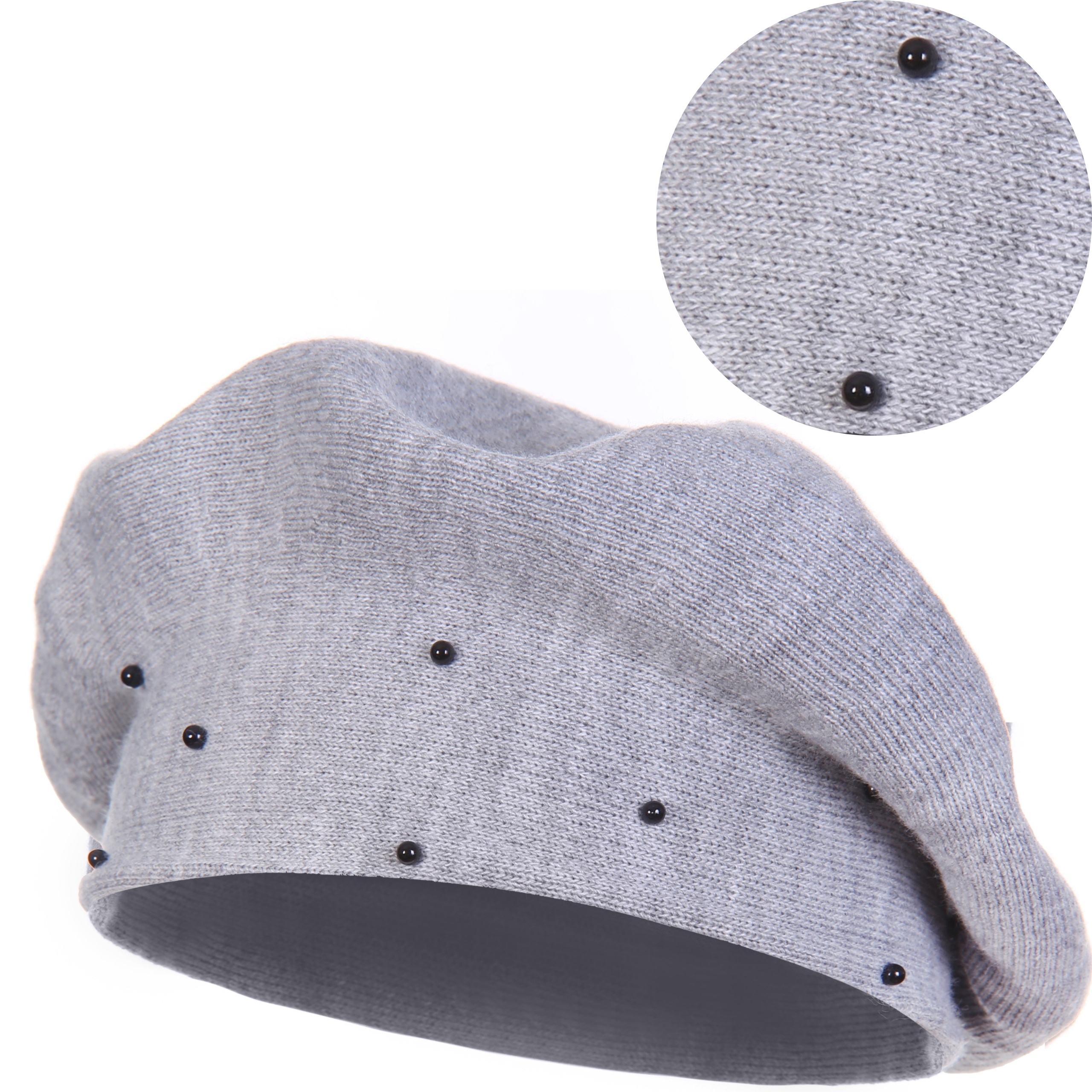 ELEGANCKI BERET DAMSKI POLSKI PRODUCENT KOLORY SZARY