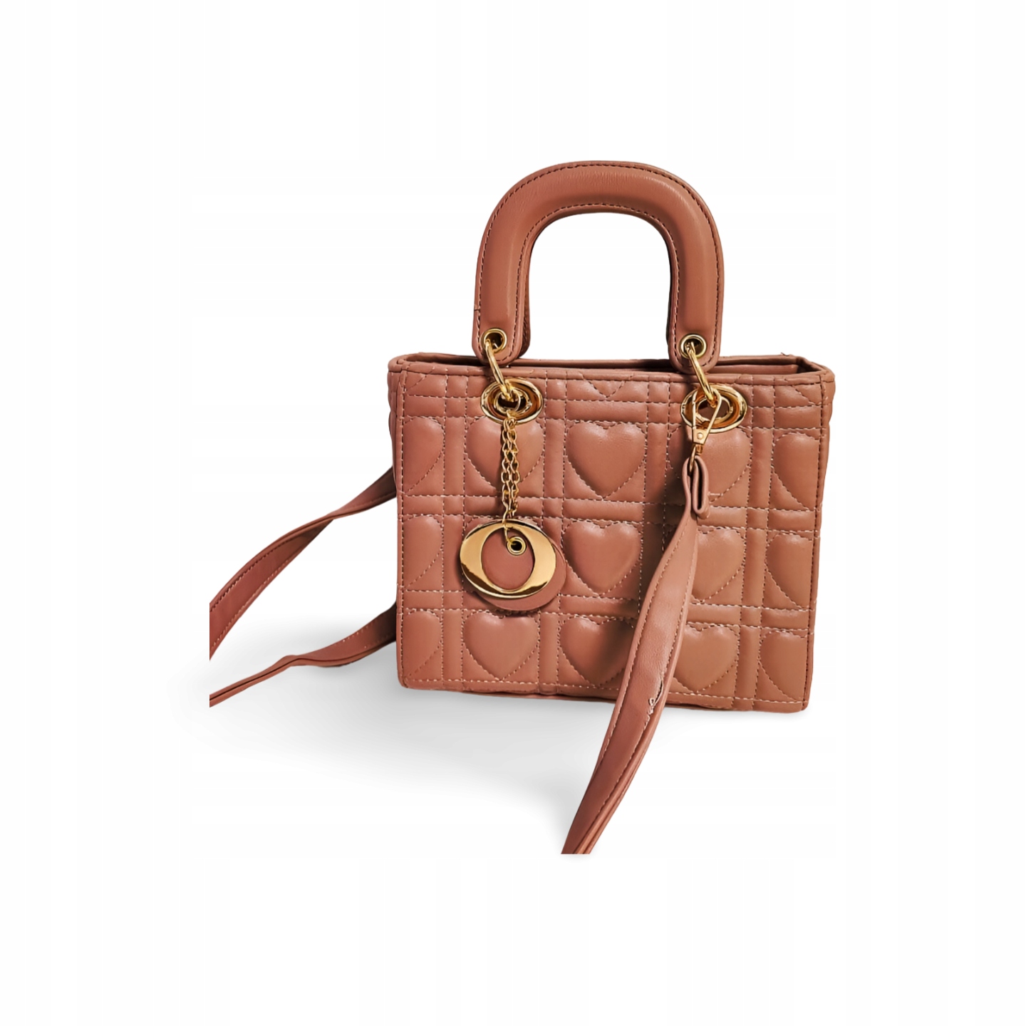 Kabelka mini shopperka růžová prošívaná