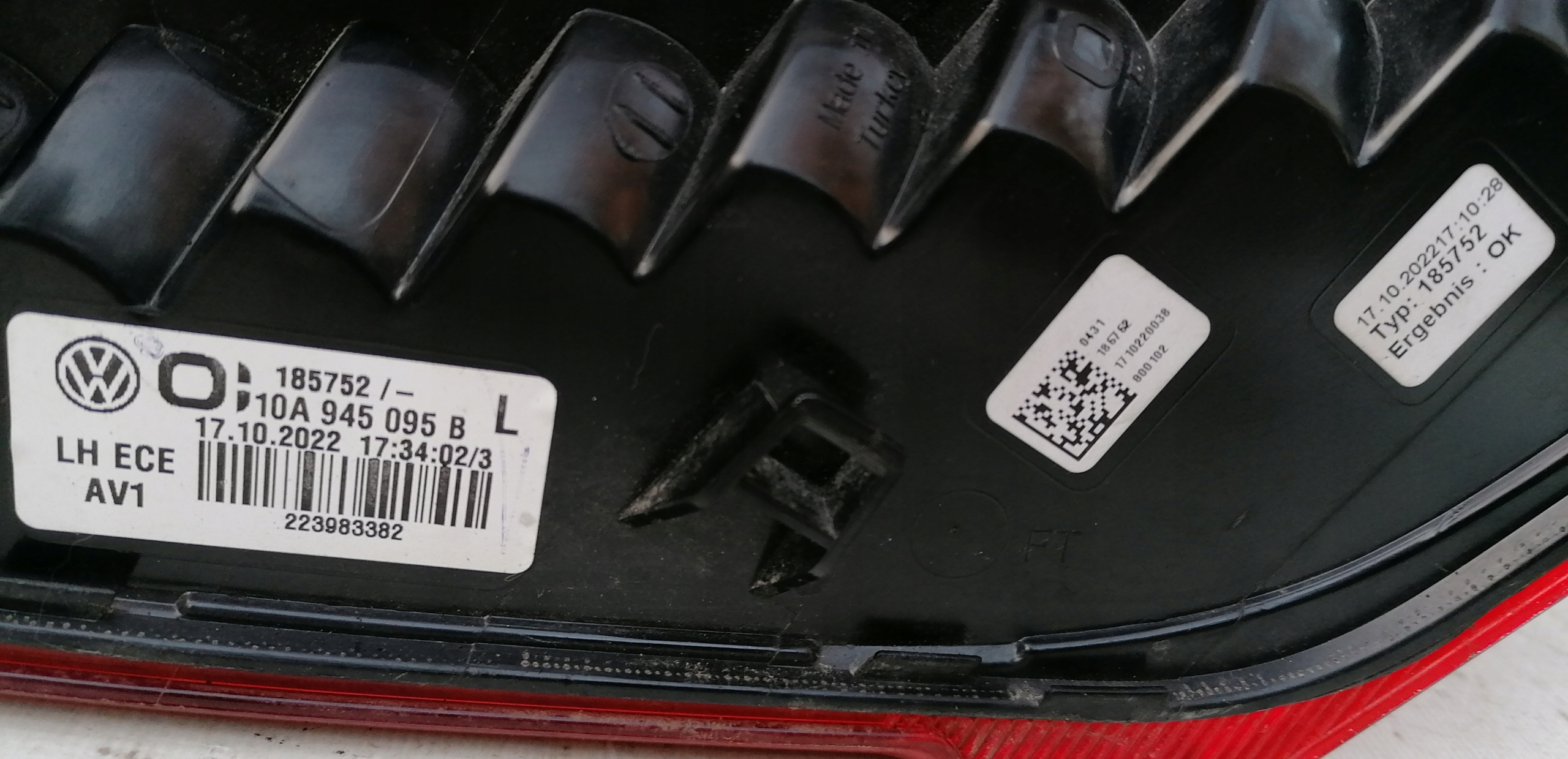 vw id.3 ID3 фонарь led левый задний 10A945095B