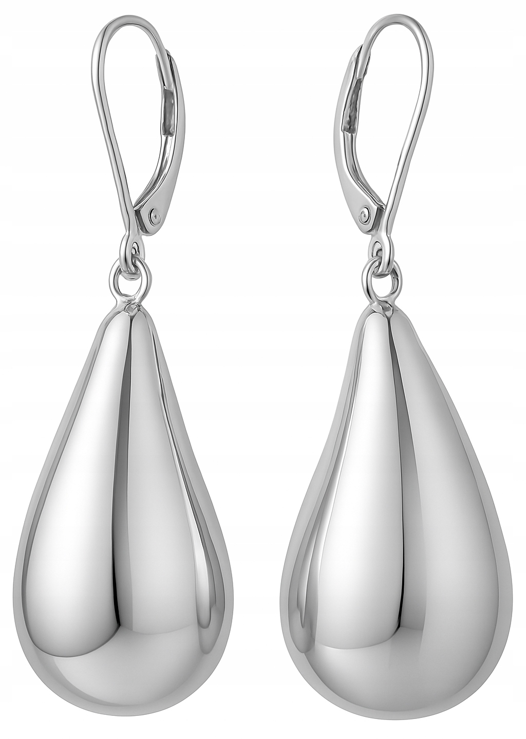 Stříbrné náušnice velké kapky slzy anglické stříbro o ryzosti 925 na Vánoce