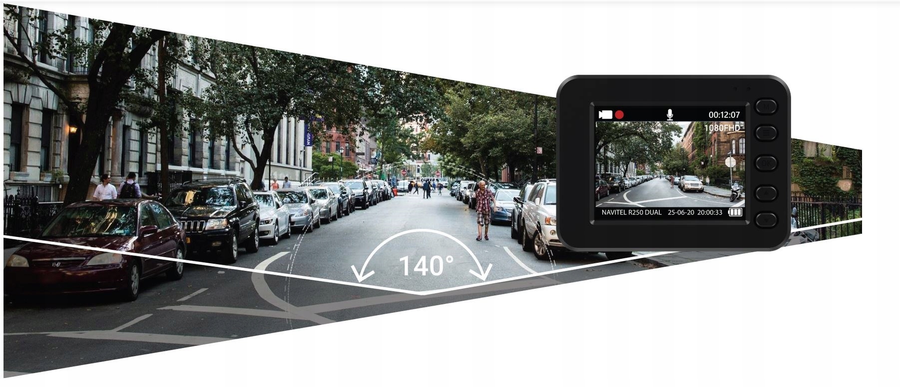 Kamera Navitel R250 DUAL Kamera Tyl 64GB Additional Features camera automatic start motion sensor shock sensor two cameras reversing camera sound recording display