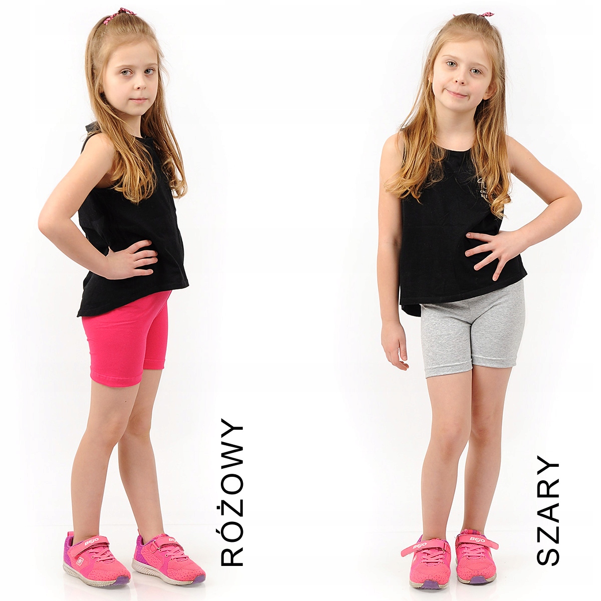 Krótkie spodenki Legginsy 1/2 Kolarki Dziecięce Getry POMARAŃCZOWE 152 Zapięcie brak