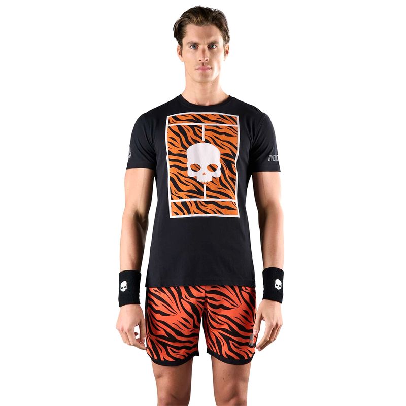 Tričko Hydrogen Tennis Court Cotton Tee Black/orange Tiger L