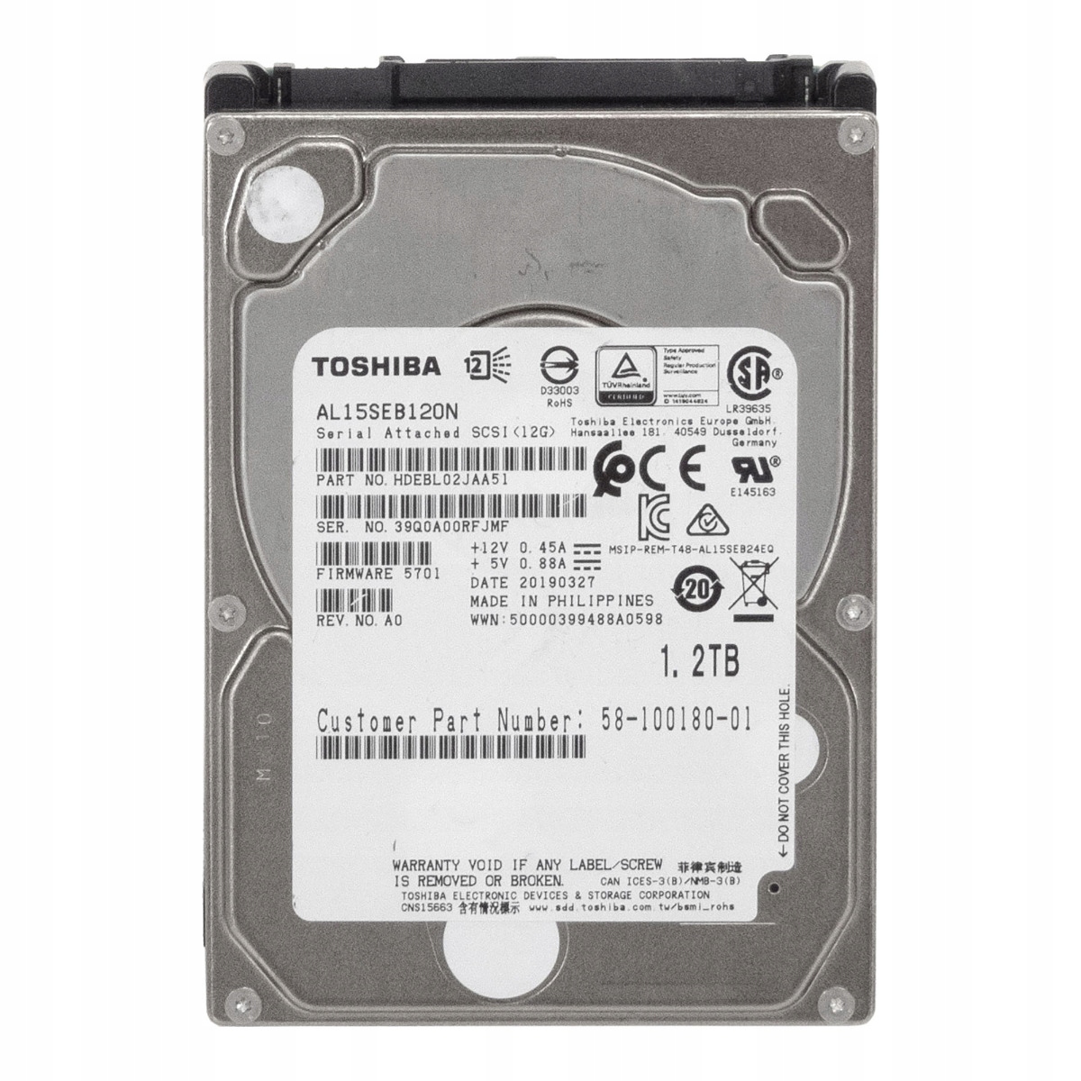 Cisco 58-100180-01 1,2 Tb 10K 128 Mb SAS-3 2,5'' AL15SEB120N