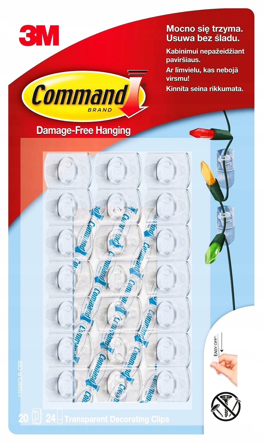 

Haczyki Samoprzylepne Przezroczyste Command X20
