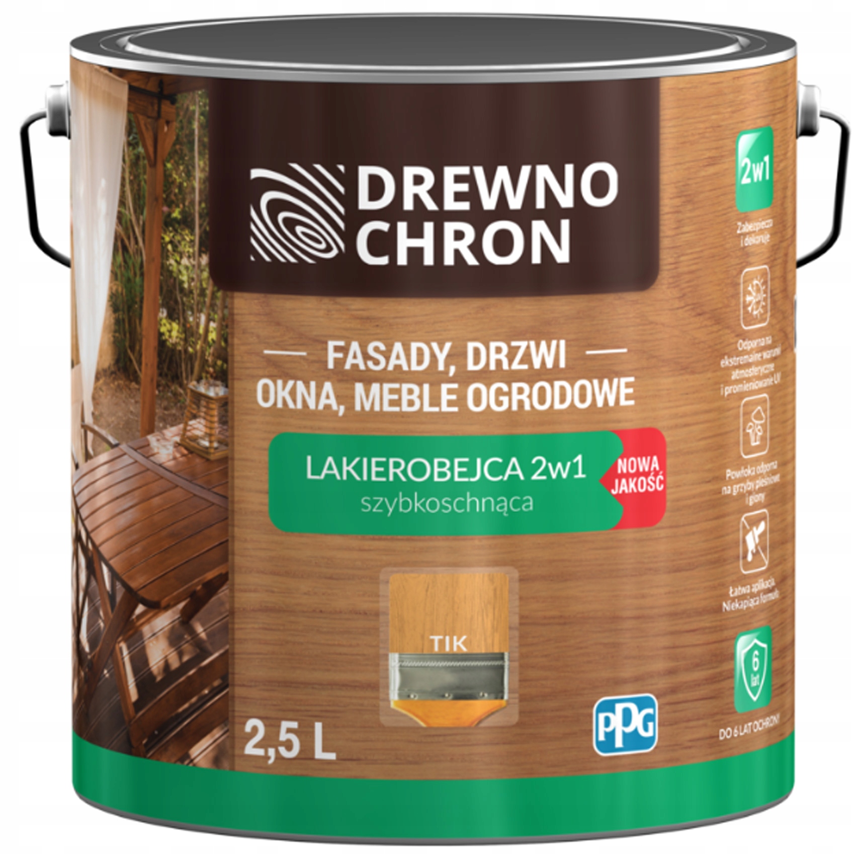 Drewnochron lakierobejca 2w1 Tik 2,5L