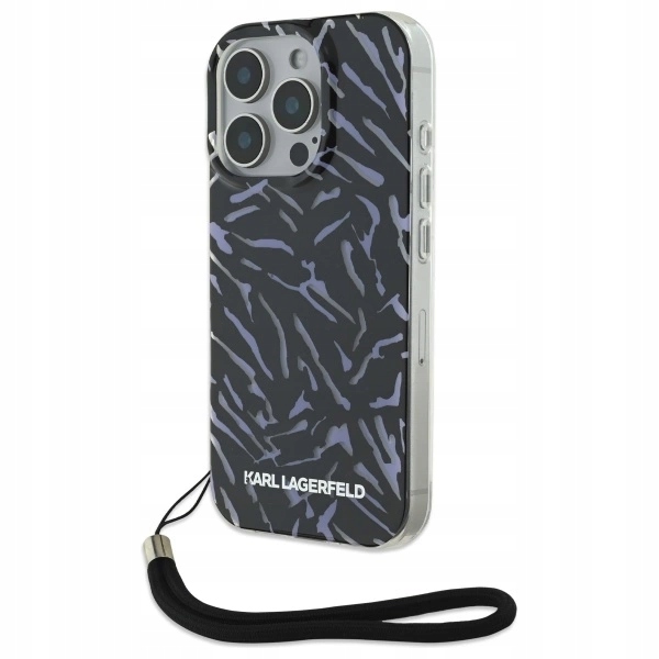 Pouzdro Karl Lagerfeld Zebra With Cord pro iPhone 16 Pro fialové