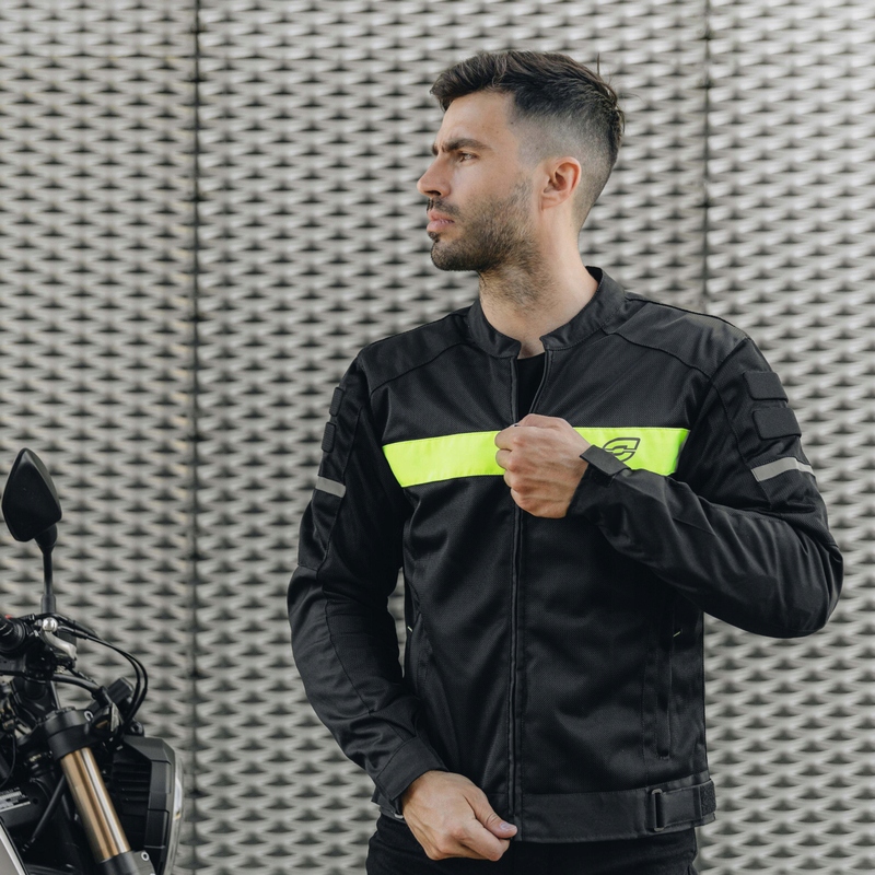 KURTKA TEKSTYLNA OZONE DART BLACK/FLUO YELLOW M Rozmiar M