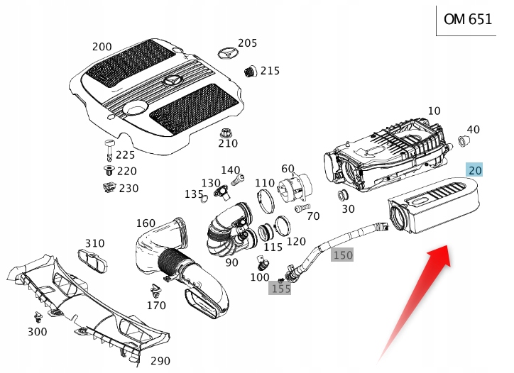 Vzduchový Filtr Star Parts Mercedes M651