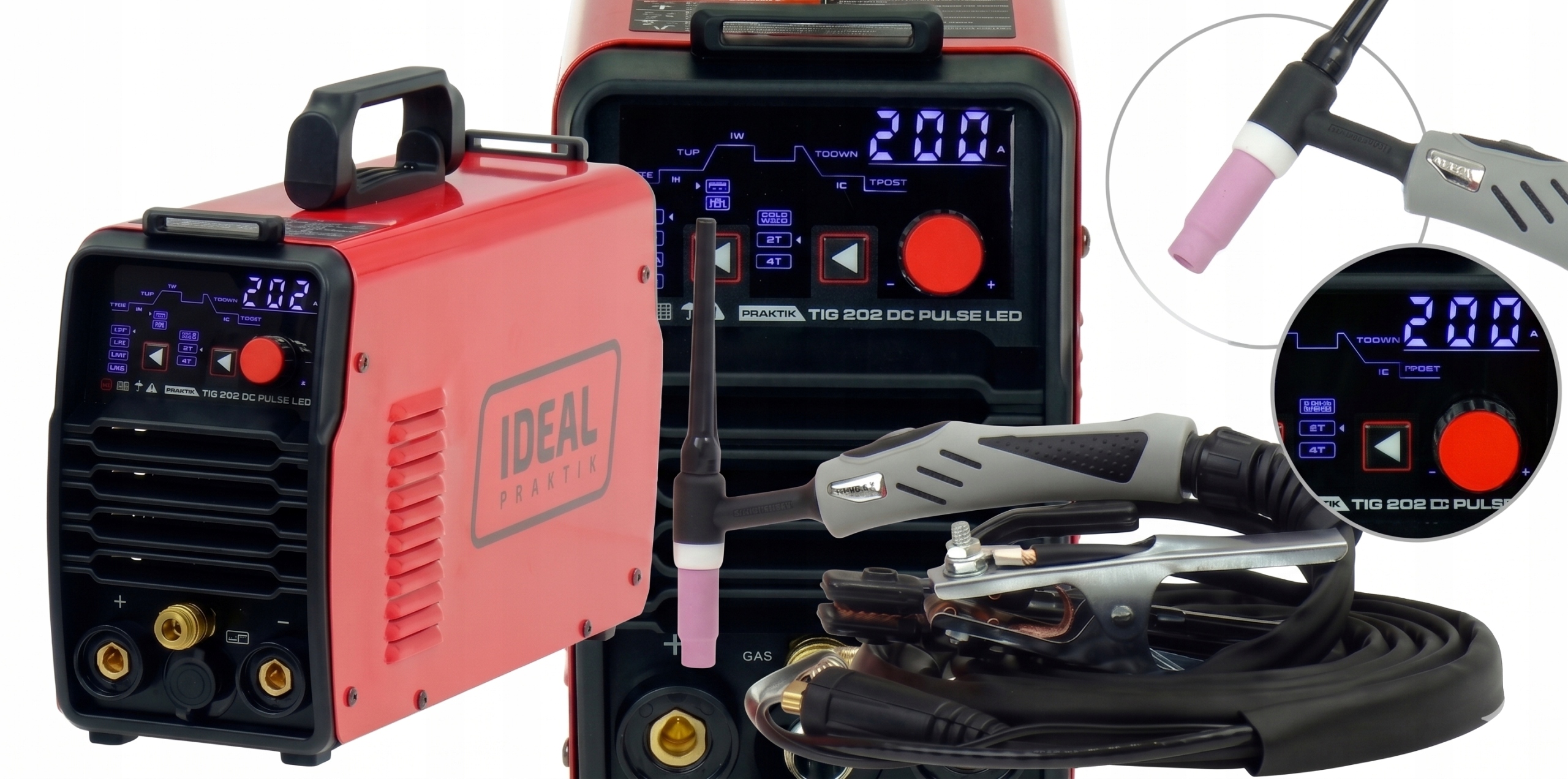 Spawarka Inwerterowa Tig DC Mma 200A 230V Praktik 202 Z Pulsem Sprzęt Ideal