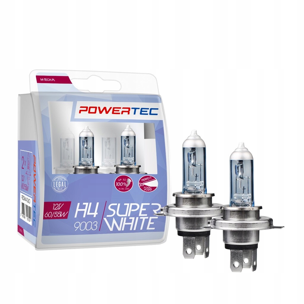 

Żarówki H4 12V 60/55W Powertec SuperWhite +100%