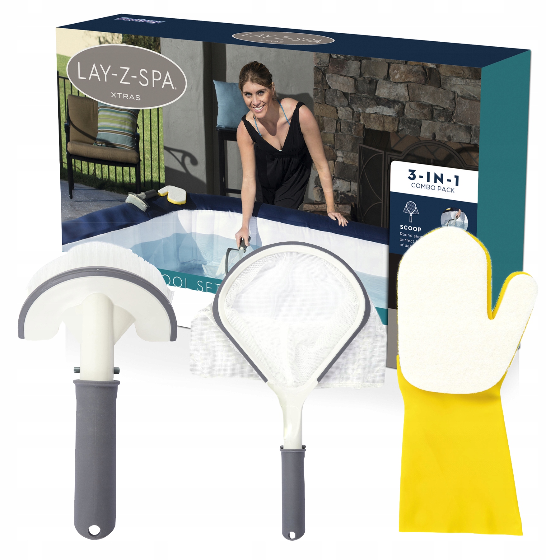 Čistící Sada Pro Spa Jacuzzi Síťka Kartáč Houbička Bestway 60310