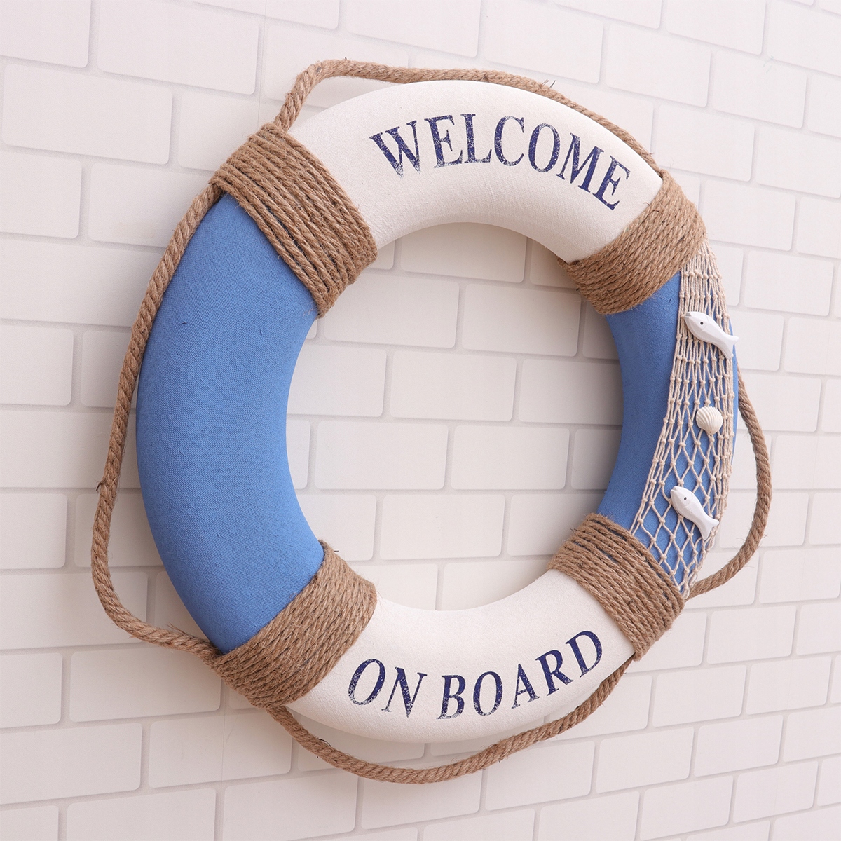 DEKORACJA DRZWIOWA ŚRÓDZIEMNOMORSKA Z NIEBIESKĄ RYBKĄ - 50CM Stan opakowania oryginalne