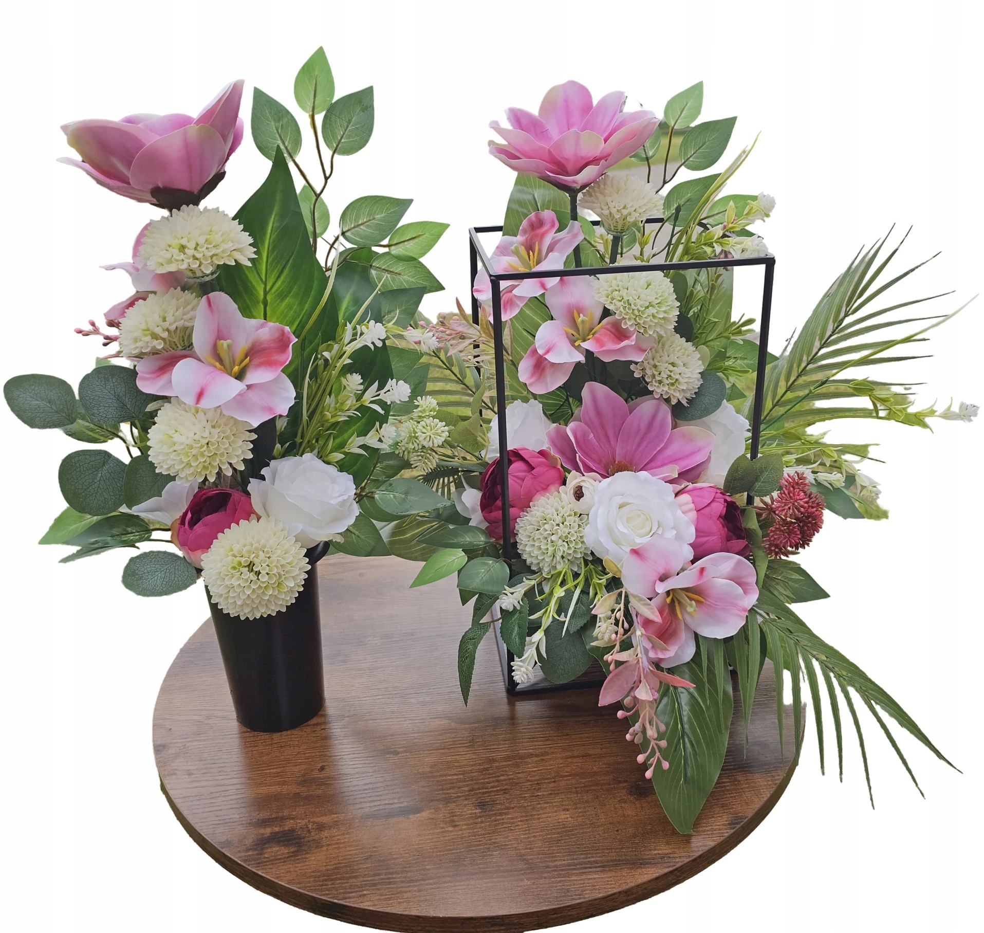 Komplet Viazačka Kytica Dekorácia Na Hrob Kvety Umelé Premium Rámček Metal