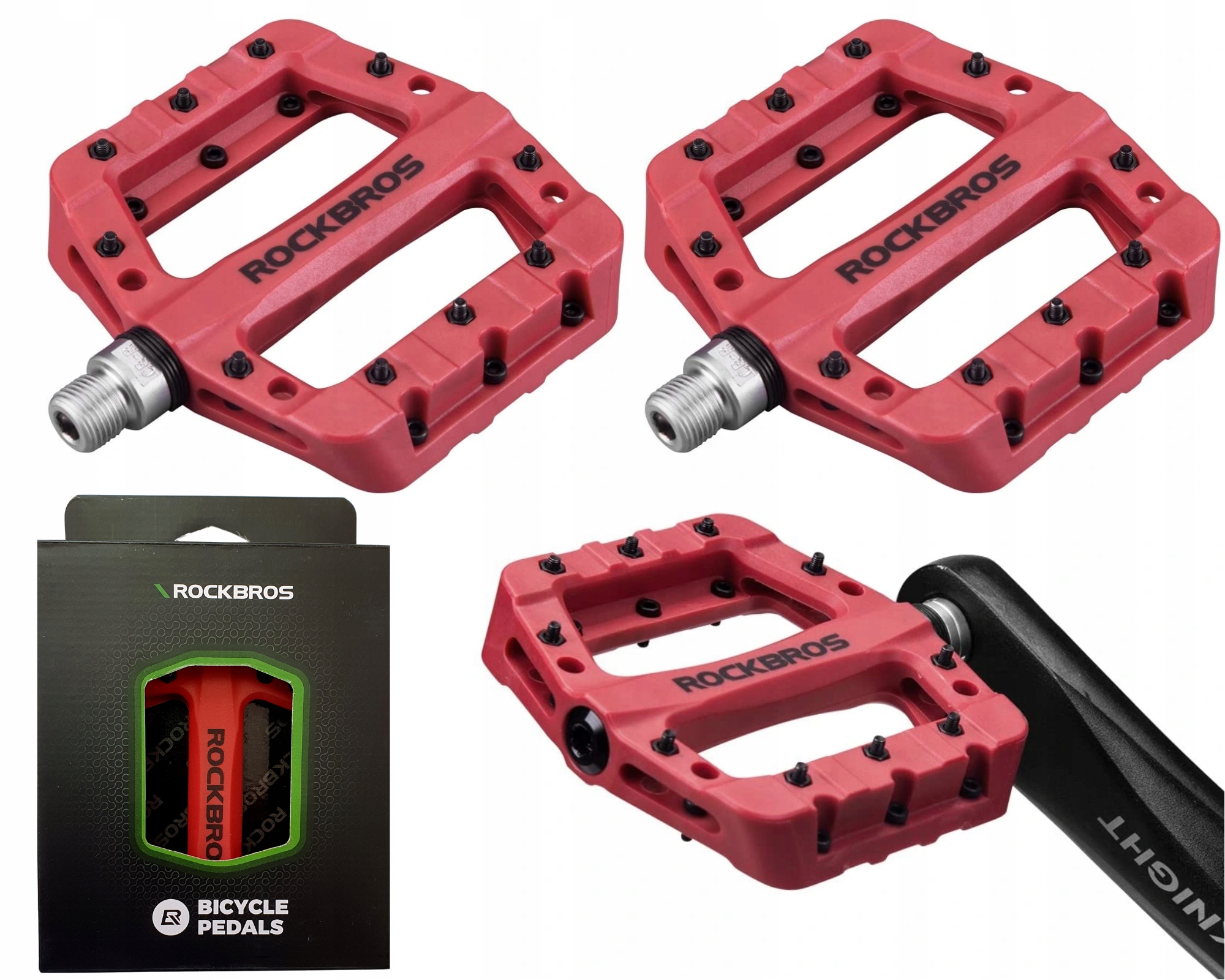 

Pedały Platformowe Mtb Nylon Rockrbos 2017-12CRD
