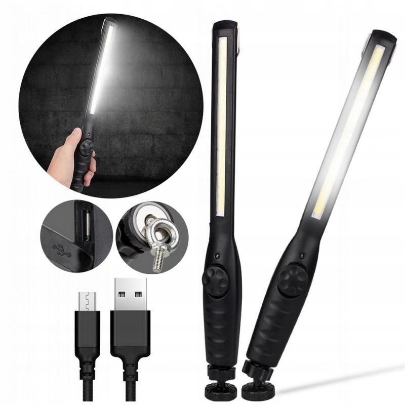 Lampa Warsztatowa Robocza Slim Lampka Akumulatorowa Led Wąska Usb Magnes