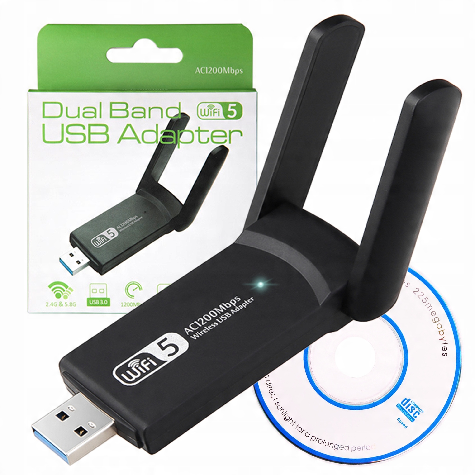 

Karta Sieciowa Wi-fi Adapter Usb 3.0 1200Mbps Dual