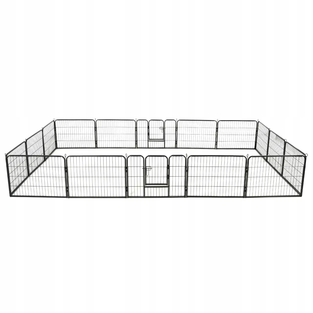 Levně Ohrádka pro psy 16 panelů ocelová 60 x 80 cm černá Černý 275492