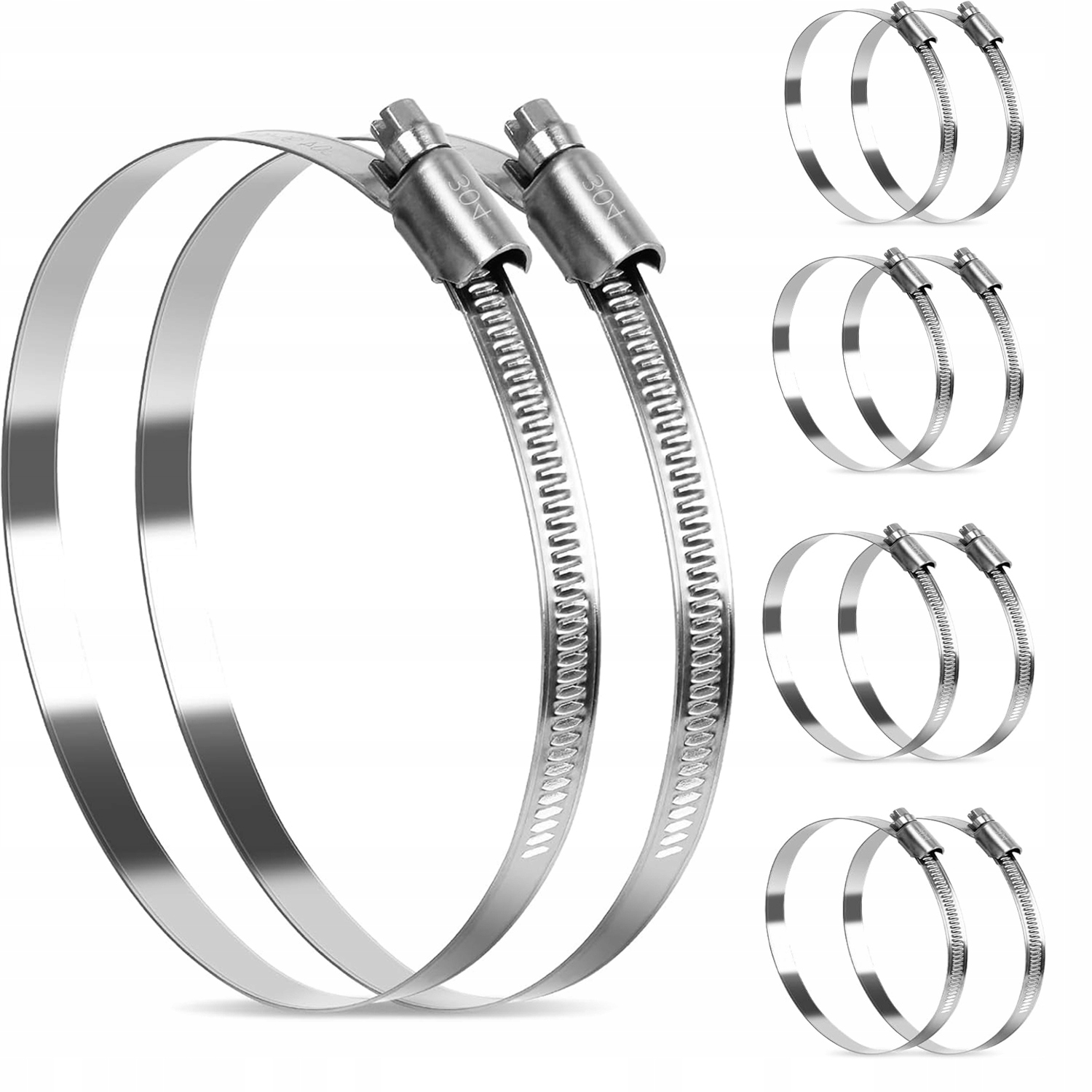 Opaski Zaciskowe Ślimakowe Nierdzewne Obejmy Cybanty 40 60 mm 10 sztuk