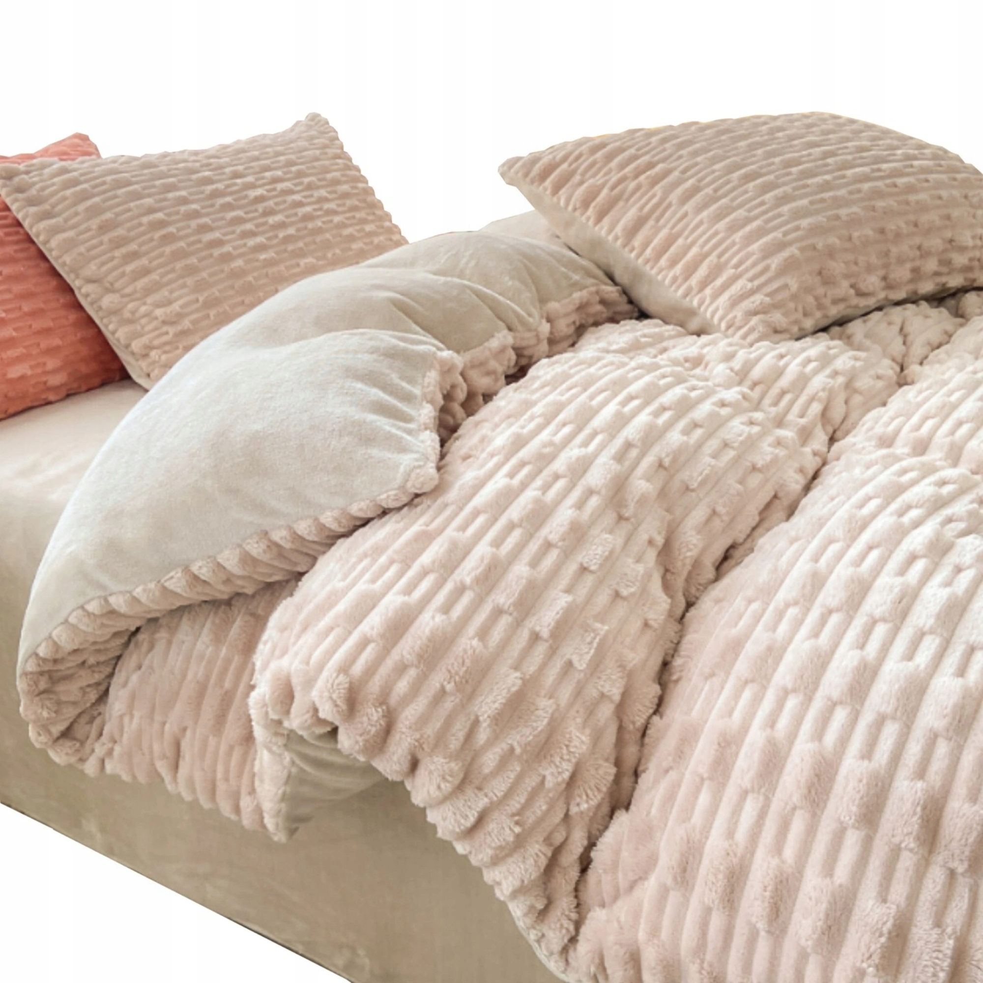 Sada Povlečení 200x220+ 2x 70x80 Béžová Teplá Měkká