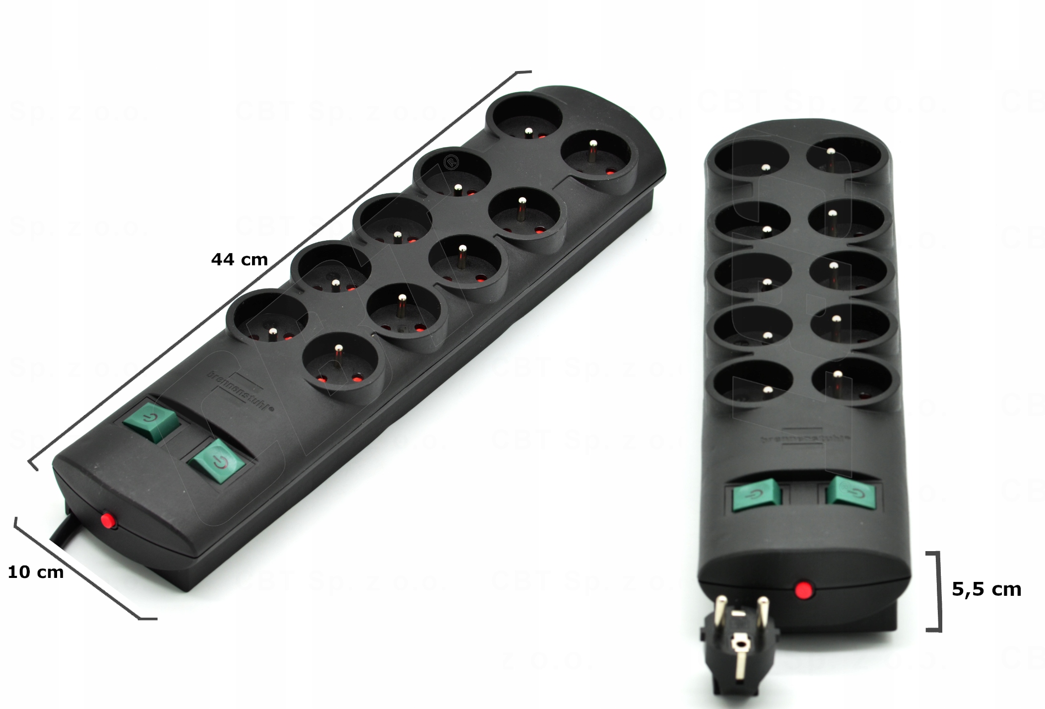 LISTWA ELEKTRYCZNA PRZEDŁUŻACZ DOMOWY WYŁĄCZNIK 10 GNIAZD PRZEWÓD 2 METRY Stan opakowania oryginalne