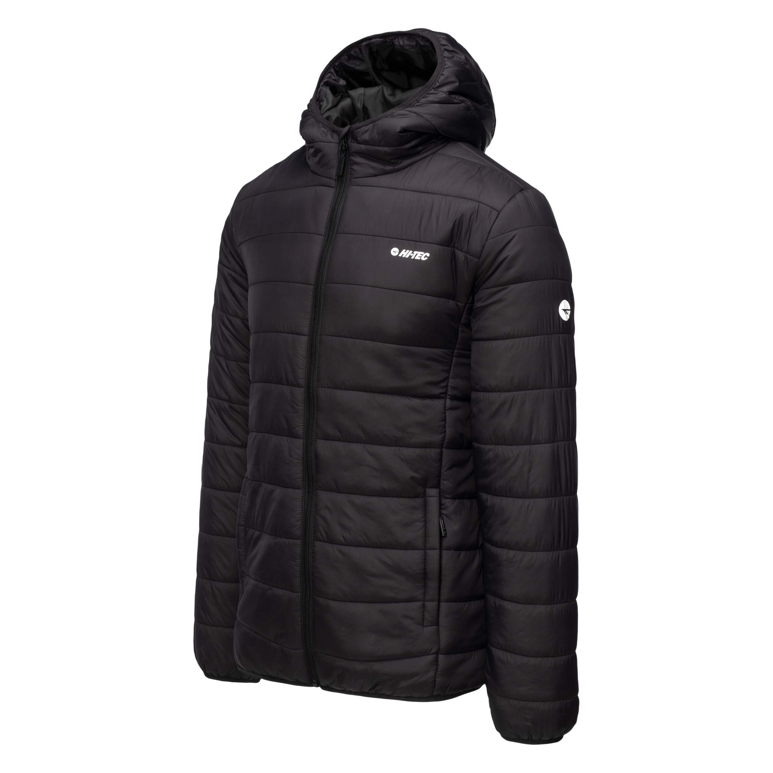 Pánská prošívaná bunda Hi-tec Core Aron černá 120 g/m² s kapucí M