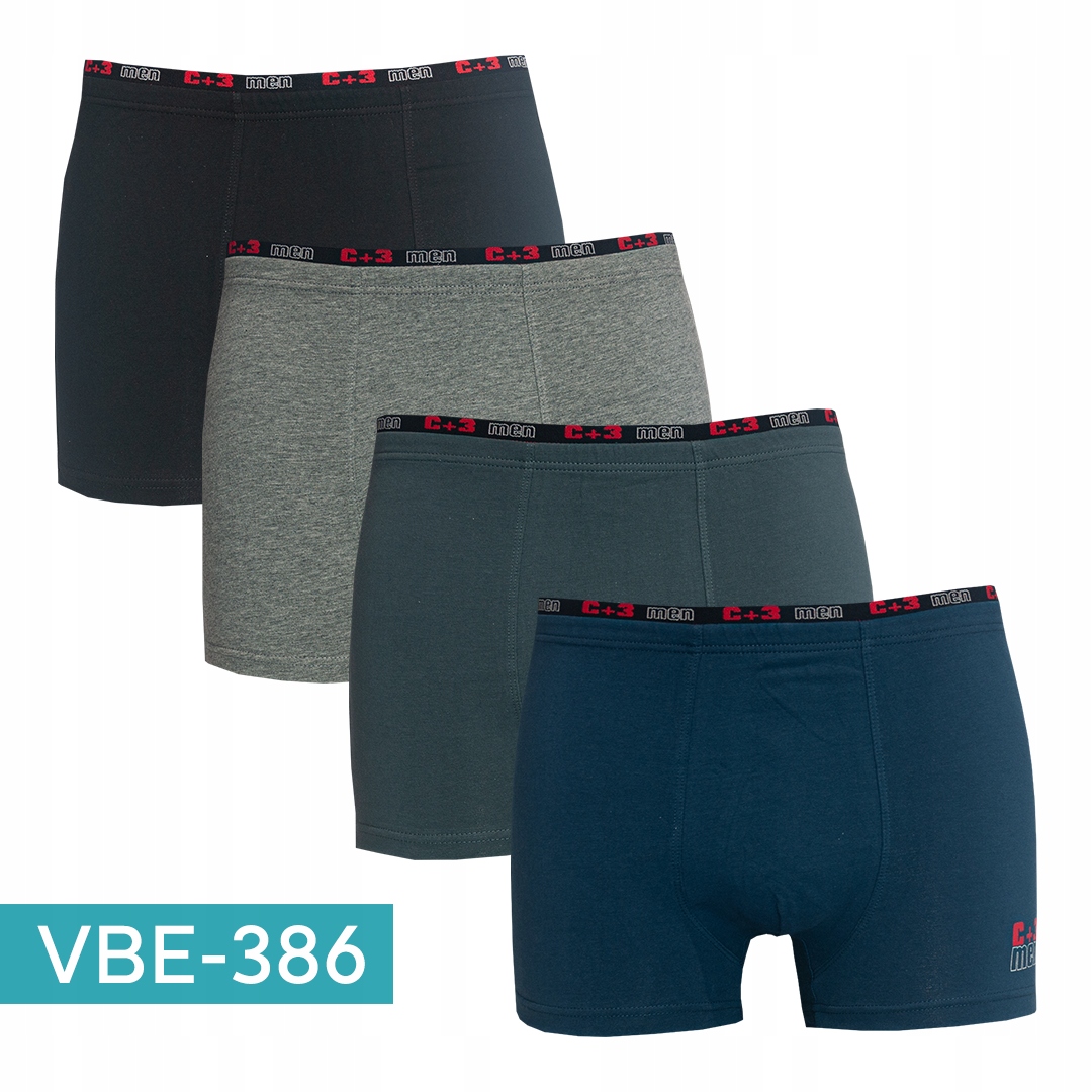 4x Bokserki C+3 PREMIUM Bawełna 5XL XXXXXL Wzór dominujący inny wzór