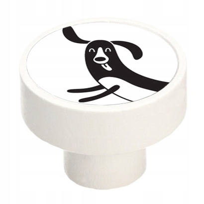 Gałka GAMET drewniana biały mat GD08 jamnik V103