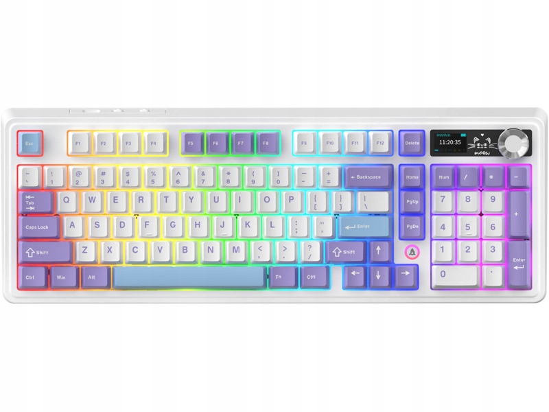 Klawiatura Ajazz AK980 V2 Biało-fioletowo-niebieski