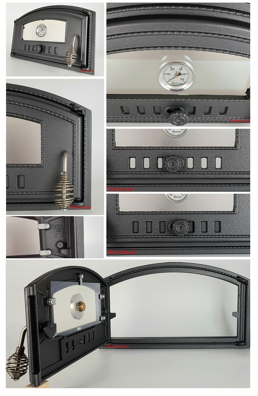 Drzwiczki żeliwne pieca chlebowego wędzarni Halmat Typ Obudowy kominkowe