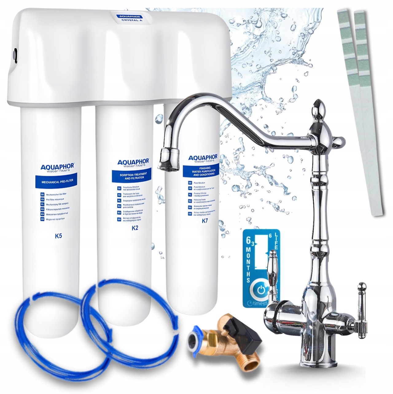 Kohútik Na Vodný Filter Strieborný Retro Pzh A Filter Aquaphor Kryštál Pod Umývadlo