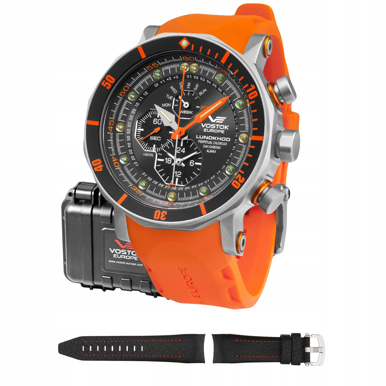 Pánské Hodinky Vostok Europe YM86-620A506S oranžový pásek