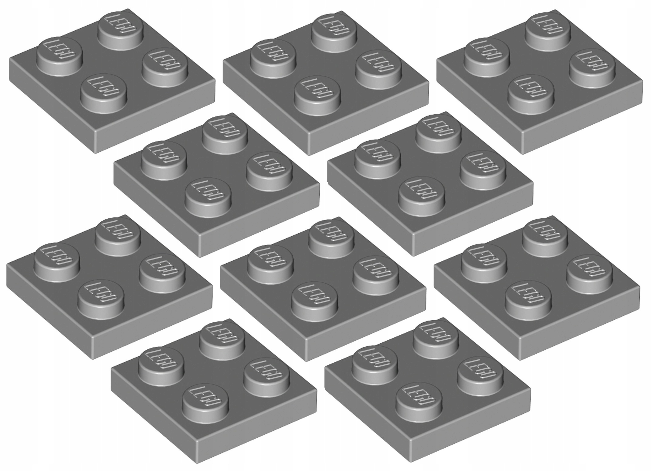 

Lego Płytka 2x2 Jasno Szara (3022/4211397) 10szt