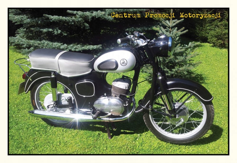 Motocykl SHL M11 - Pocztówka Polska Motoryzacja PRL Latarka Tablica Plakat