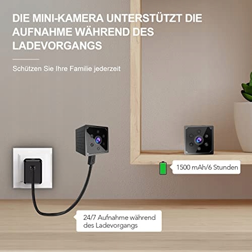 AOBOCAM Mini Kamera 1080P HD WLAN Kamera Z Monitoringiem Ruchu Aplikacja — miniatura 2