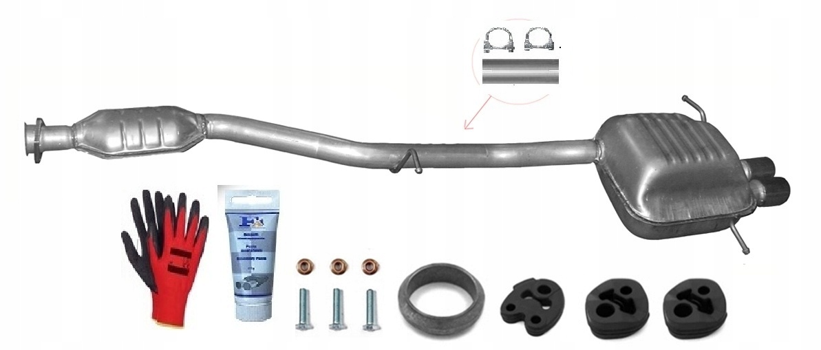 Mercedes CL203 C180 200 230 1.8 Kompressor (2002-2008) sada tlumičů výfuku bonus