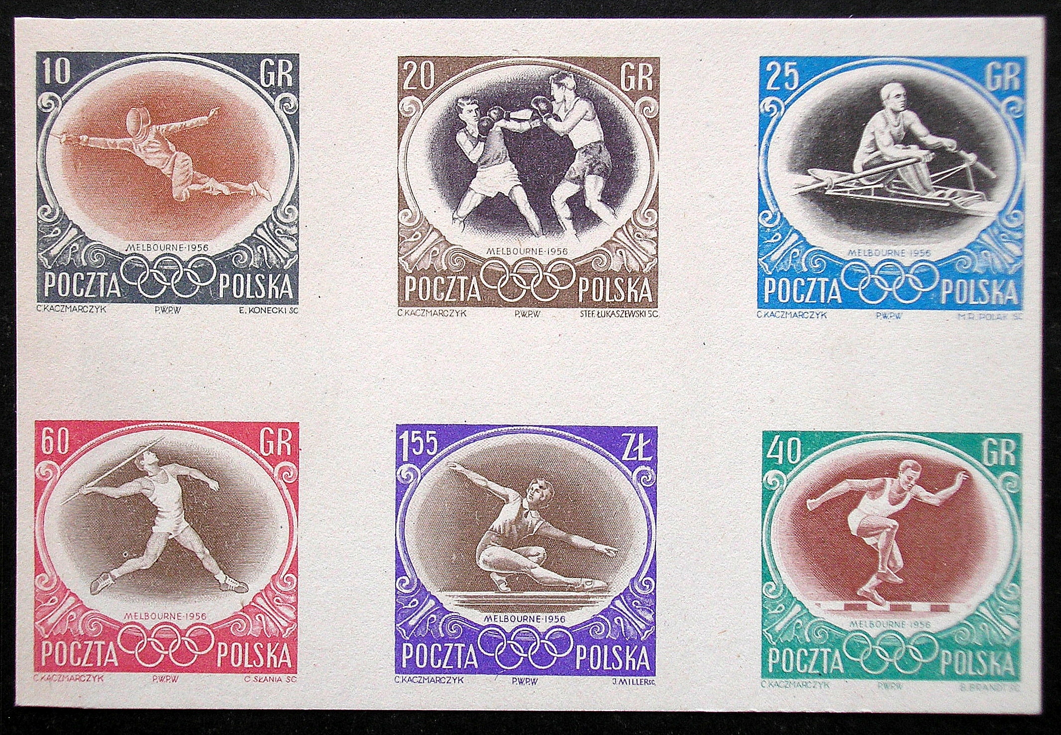 Polska > Wzory Zn. 843 - 48 ~ Olimpiada Melbourne 1956