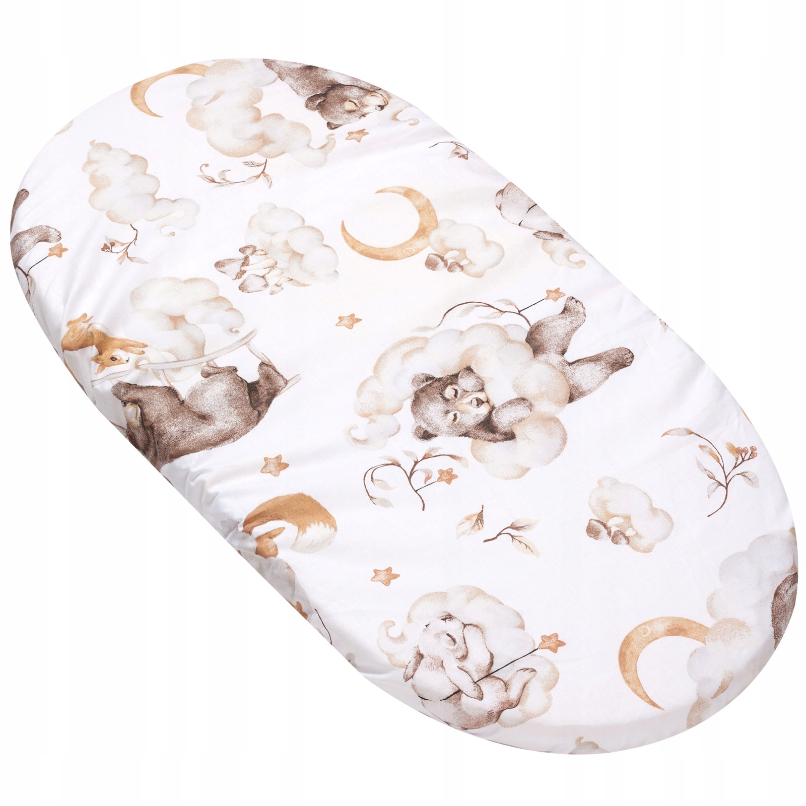 BAWEŁNIANE PRZEŚCIERADŁO Z GUMKĄ DO GONDOLI I KOŁYSKI 80X40CM JUKKI